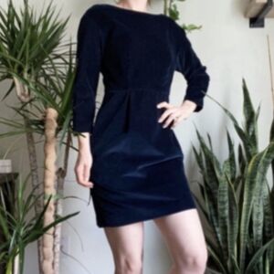 Steven Alan Navy Mini Velour Velvet Dress 0